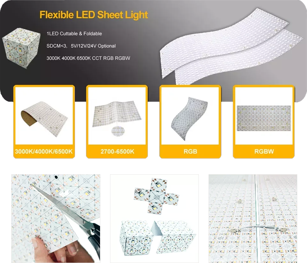flexible LED light sheets
